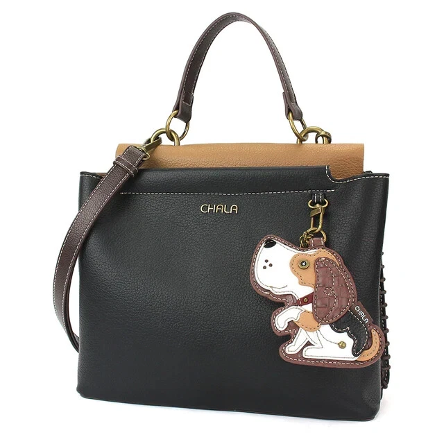 NEW Chala Convertible Satchel Crossbody Tote Black Bag DOG Gen2 Coin Purse gift
