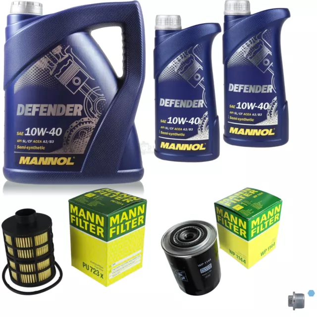 MANN-FILTER Inspección set 7 L MANNOL Defender 10W-40 para Peugeot Boxer