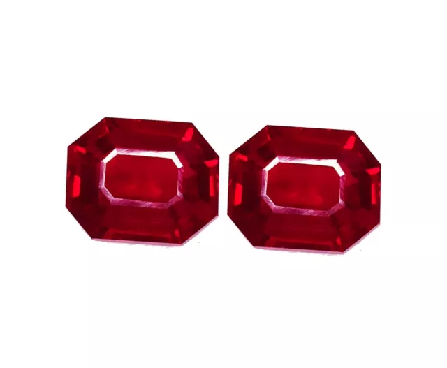 Natural Red Ruby Pair 8-10 Cts Loose Certified Gemstone Octagon Cut Gem GR14