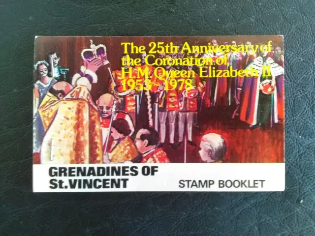 GRENADINES OF ST VINCENT STAMP BOOKLET 1978 CORONATION $8.90 5c, 40c, $1, $3 X2.