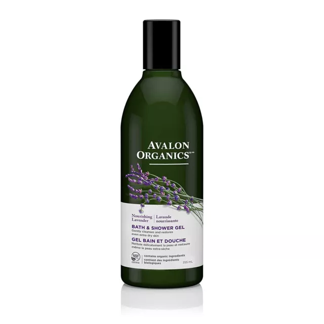 Avalon Organics Bath & Shower Gel, Nourishing Lavender, 12 Oz