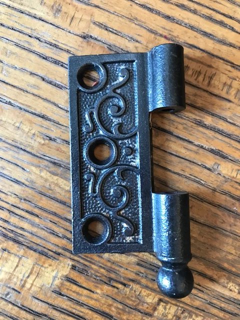 Antique Cast Iron Door Hinge, Left Half Only - 2½" x 2½"