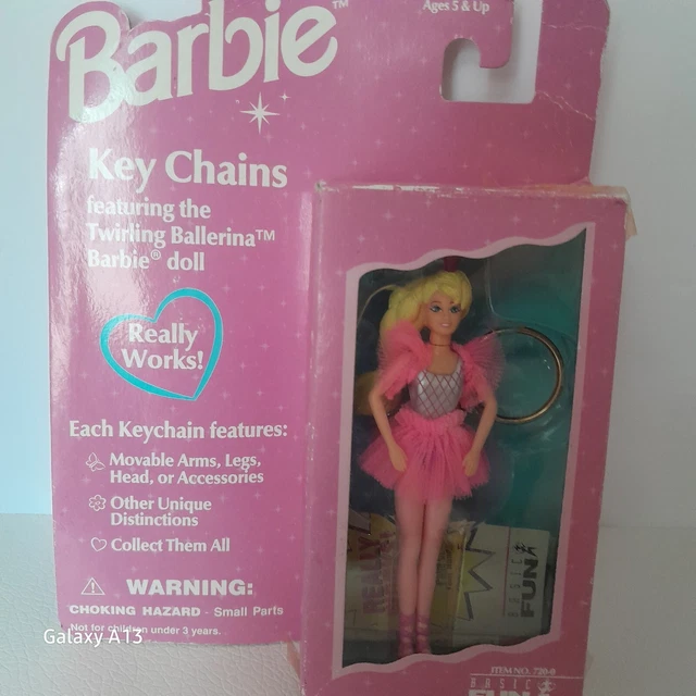 Vintage Barbie Twirling Ballerina Keychain  Doll 1996 NIP