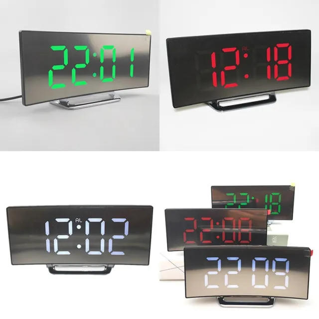 Display Alarm Clock Mirror Snooze Quiet Home Desk Decoration Noiseless