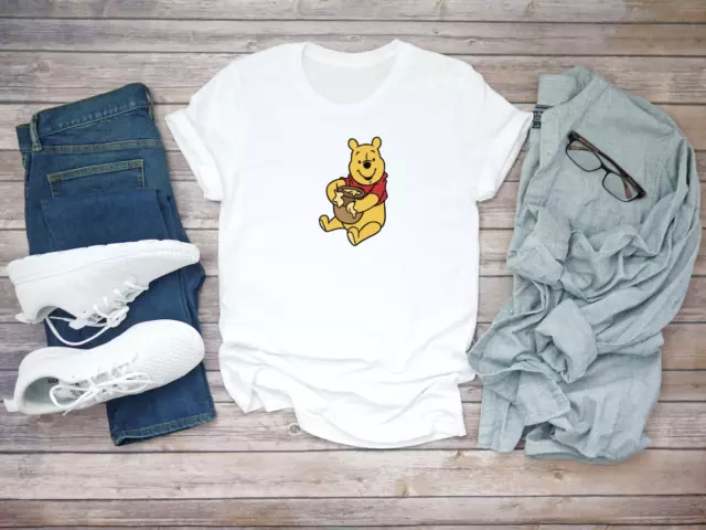 T-Shirt Winnie the Pooh lustige Cartoon-Figuren kurzärmelig weiß Männer