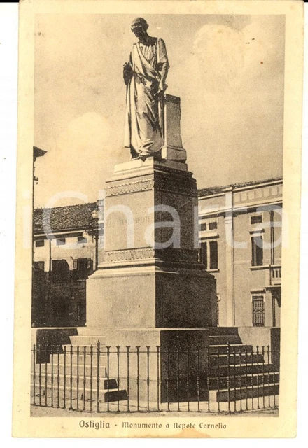 1932 OSTIGLIA (MN) Monumento a NEPOTE CORNELIO *Cartolina FP VG