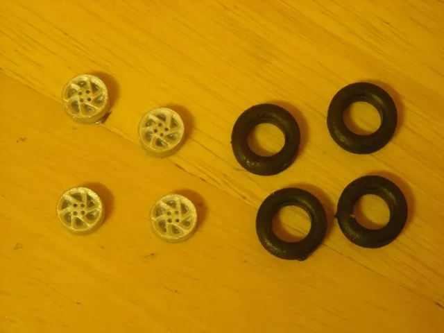 1/43rd scale Ford RS Turbo Series II wheels with tyres by K&R Replicas