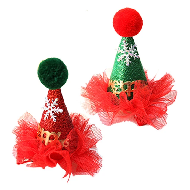 Diadema Sombrero Cachorro Sombrero Navidad Perro Clip para el pelo Mascota Horquilla de Navidad