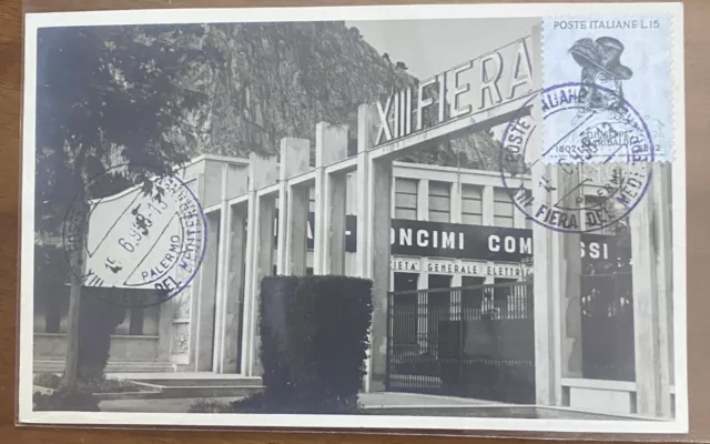 XIII Fiera del Mrditerraneo 15-6-1958 Palermo annullo speciale