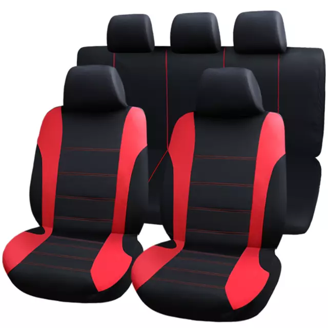 Fundas de asiento coche rojas. Cubiertas protectoras universal para los 5