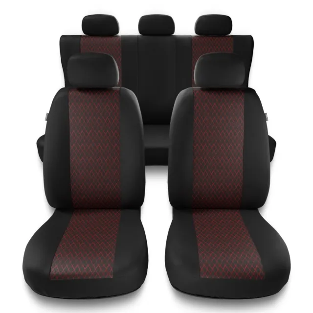 Fundas de asientos compatibles con Audi A3 (8L, 8P, 8V) - Negro Rojo - PF-RD