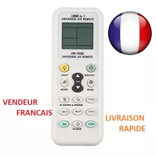 Télécommande Universelle Infrarouge Climatiseur Clim Lcd A/C Air Chauffage