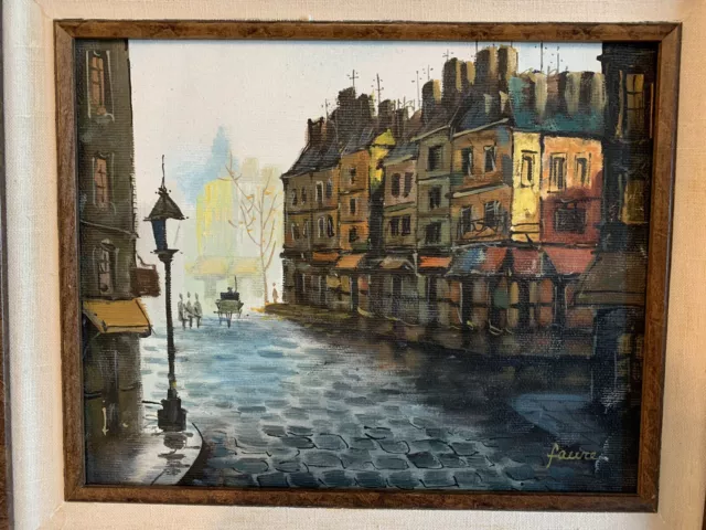 Vintage MCM Signed Faure Paris Impressionist Oil Painting Original