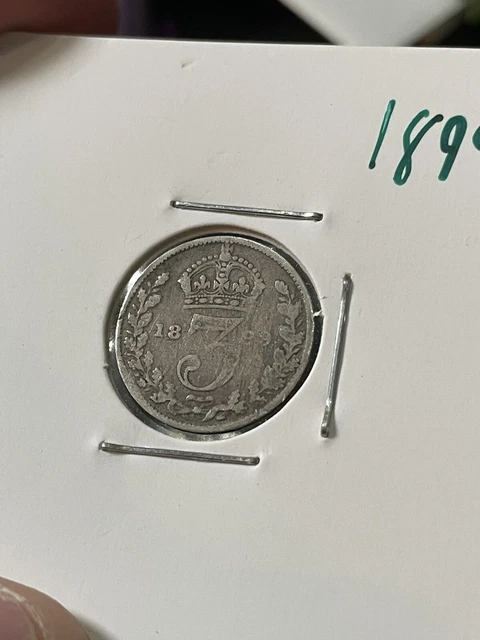Great Britain Uk Queen Victoria 1899 3 Pence 92.5 Silver Coin