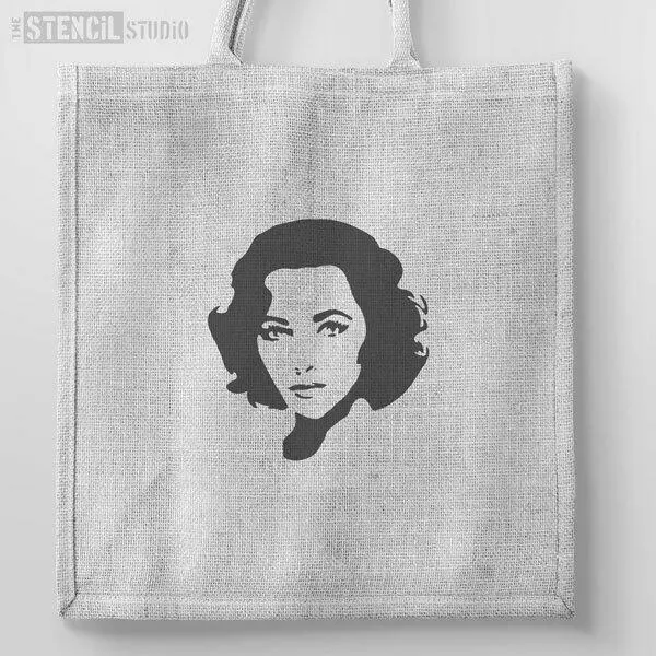 Elizabeth Taylor 2 Stencil - Reusable Wall stencil - Famous Faces - DIY - 10074