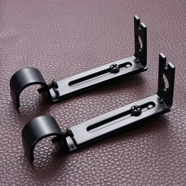 2 PCS Drapery Rod Bracket Metal Single Hook Heavy Duty Curtain Rods