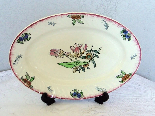 Grand  Plat ancien de service oval  LONGWY modèle MARSEILLE N216