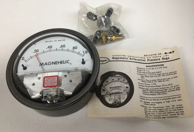 New! Dwyer 2001 Pressure Gauge (#4848)