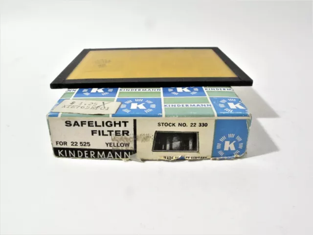 "Filtro de vidrio de seguridad amarillo vintage Kindermann 3,5"" x 4,75" 2