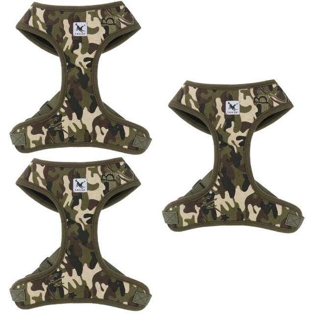 3pcs Pet Dog Adjustable Canvas Chest Harness - Size L (Camouflage Color)