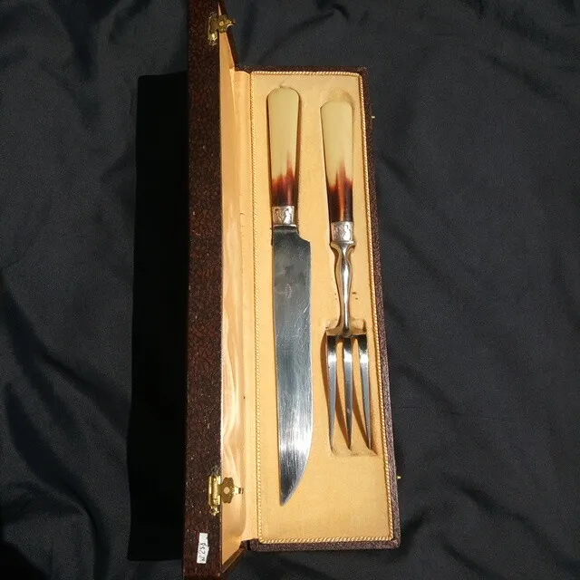 Two Cutlery Set Service Steel And Bakelite: Knife And Fork IN Cut