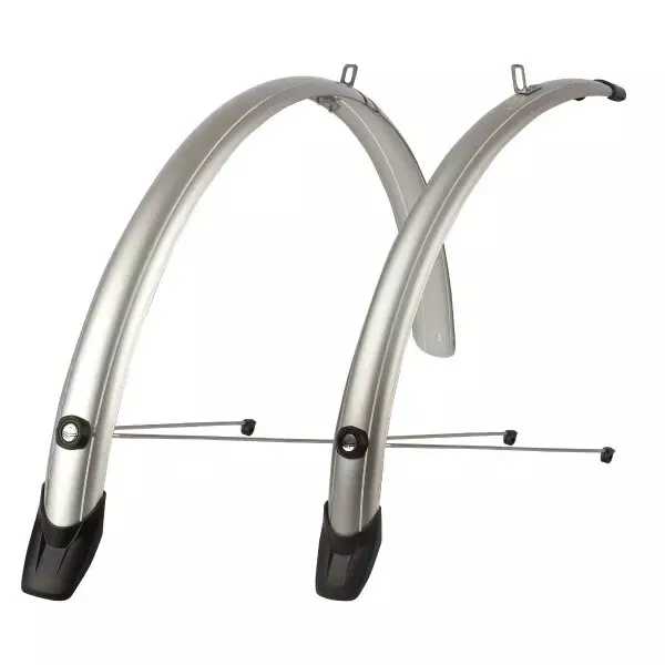 POLISPORT Towny 26 " 46mm Mudguard Set - Silver Cycle  Guards 51mm