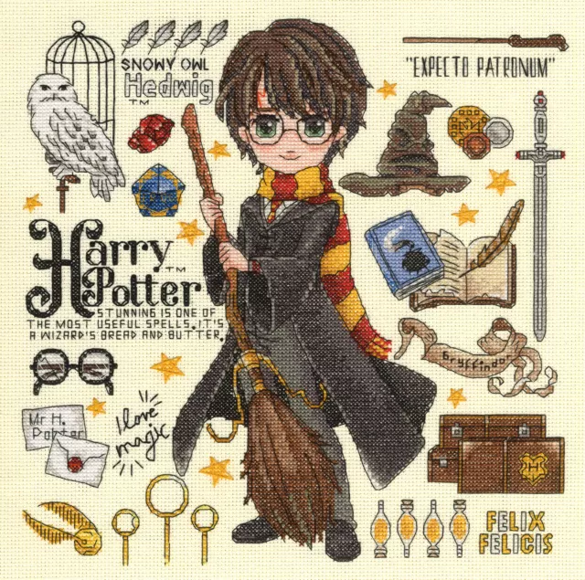 Counted Cross Stitch Kit ~ Harry Potter Hogwarts Is My Home w/Hoop