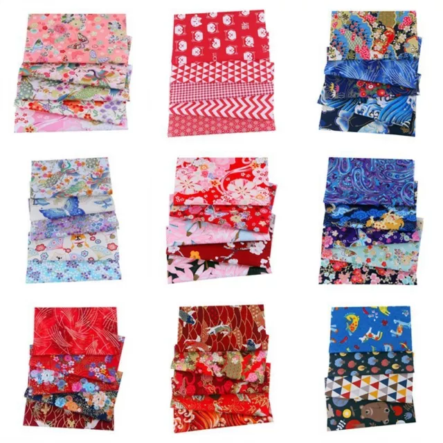 5x Japanese Style Cotton Fabric Patchwork Assorted DIY Bundle Quilting Material 2