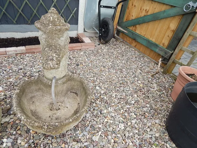 Antique Stone Trough Sandstone/Limestone With Tall Water Feature Fountain Garden