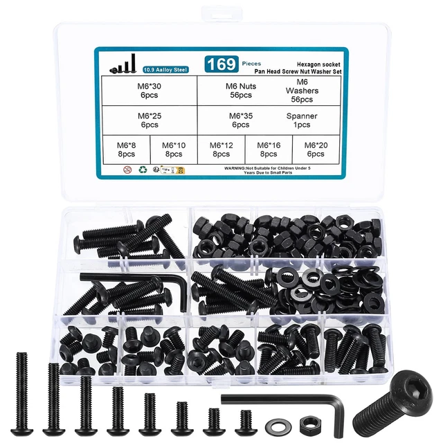 50 Pezzi Dado A Manicotto Con Testa Piatta M8 X 16 Acciaio | FindTheDeal - 6