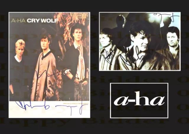 A4 Size Group Signed a-ha Paul Waaktaar-Savoy, Magne Furuholmen, Morten Harket