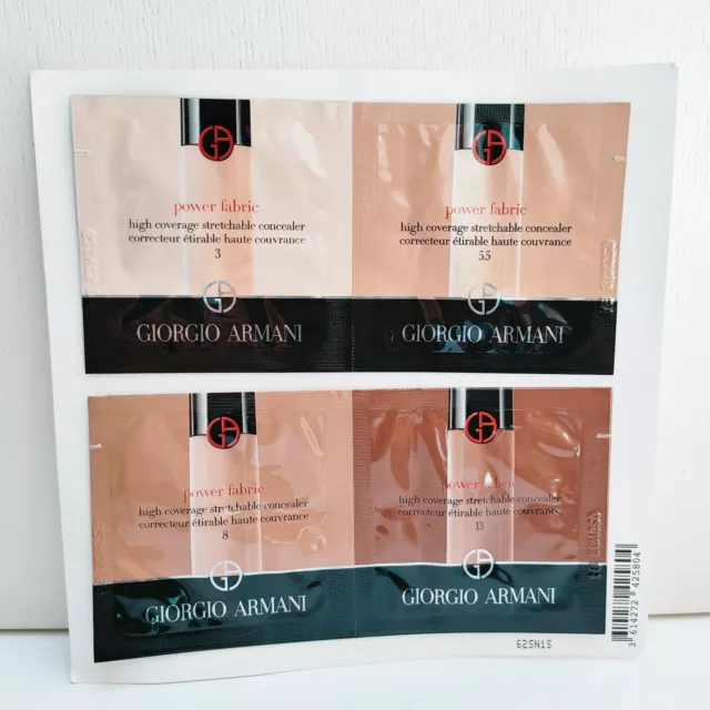 Giorgio Armani Power Fabric High Coverage Concealer 4 shades tester, Brand NEW