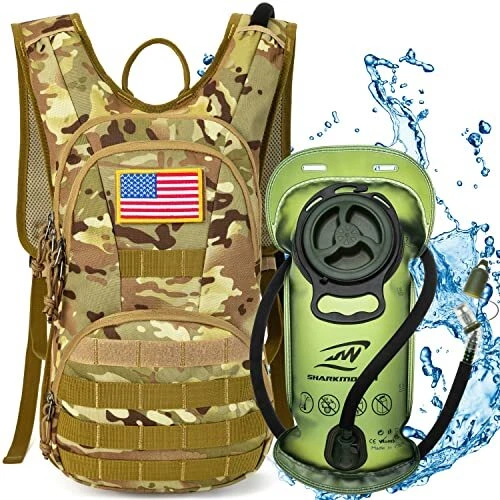 Hydration Pack, Tactical Molle Hydration Pack Backpack 900D with 2L BPA Free