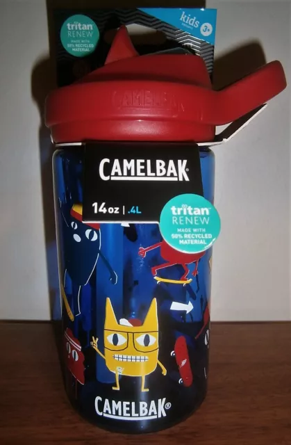 CamelBak Eddy Kids 400ml Water Bottle Child Safe Spill Proof - Skate Monsters