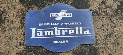 Porcelain Lambretta Enamel Sign Size  24 x 17.5 Inches