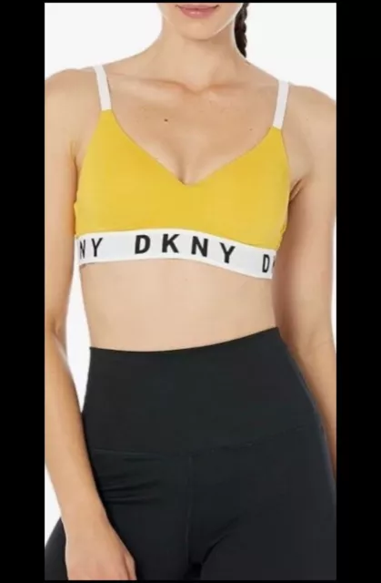 DKNY Cozy Boyfriend Push Up Bra Yellow Medium New