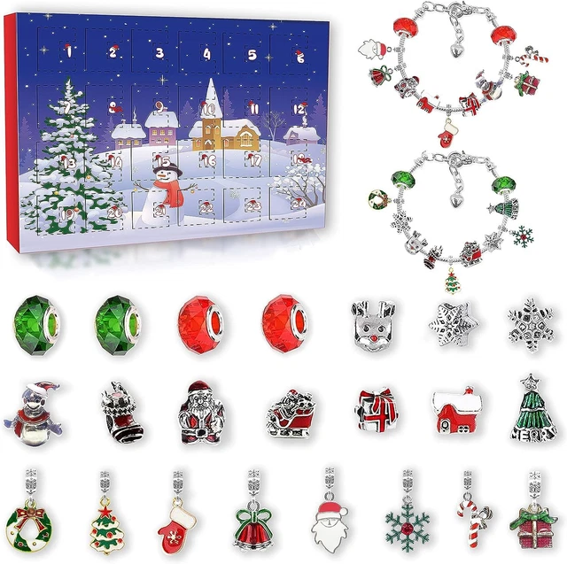 PITMT Calendario Avvento 2025 Bambina Gioielli, Calendario Avvento 2025 Bambina Gioielli Calendario Avvento Braccialetti Kinder Bambini Fai Da Te Calendario Dellavvento Bracciale Collane Regalo Natale Ragazza 5 6 7 8 9 10 11 12 13 14 Anni