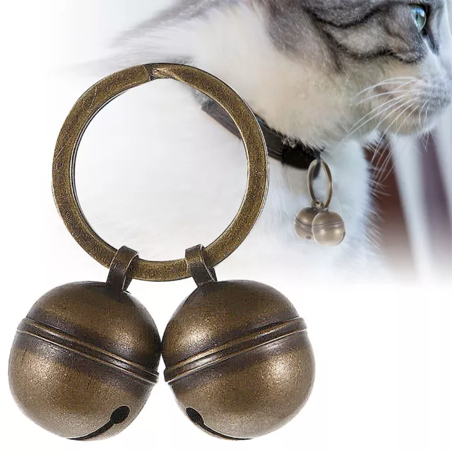 1-3x Extra Loud Pair of Cat&Dog Bells Brass Bell for Pets Collar Charm Pendants