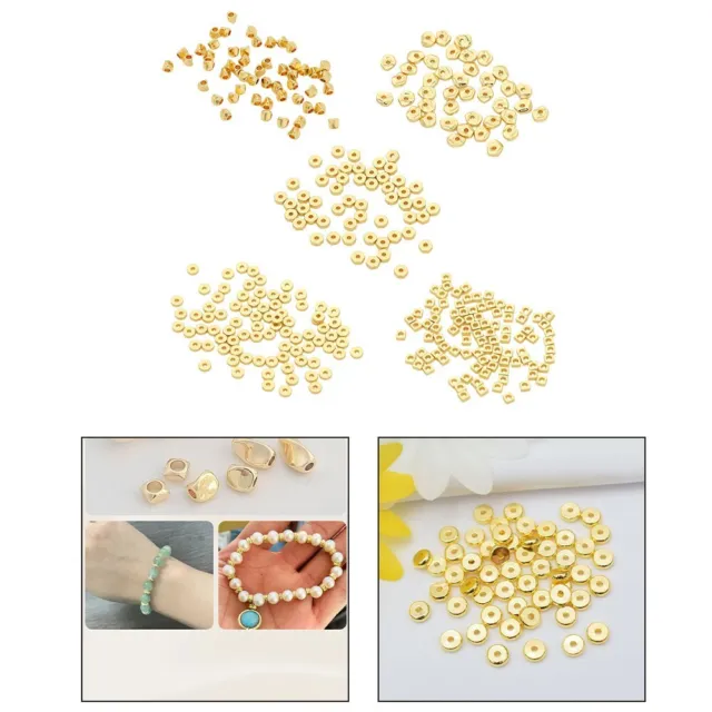 Perles d'espacement de couleur or pour bracelet à faire soi-même avec cuivre r