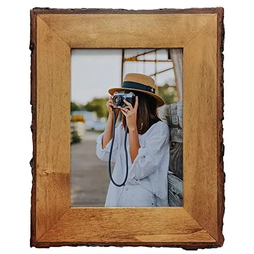 5x7 Live Edge Picture Frame, Rustic Wood Photo Frames Farmhouse Decor for