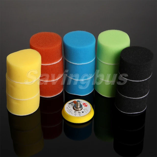 15x 2" Polishing Pads Buffing Buffer Polisher M6 Backer Plate Air Sander Thread