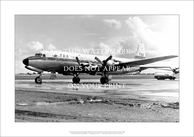 TAA Douglas DC-6B A3 Art Print – 1960s livery – 42 x 29 cm Poster