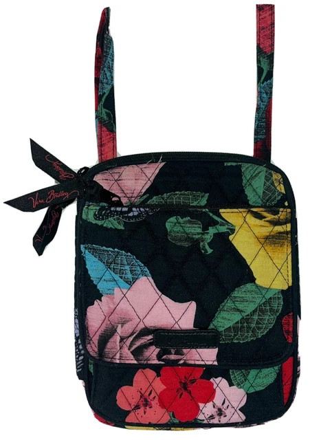 Vera Bradley Havana Rose Black Hipster Crossbody Shoulder Bag Purse Organizer