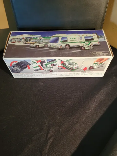 1998 Hess Toy Truck Recreational Van With Dune Buggy and Motorcycle NIB
