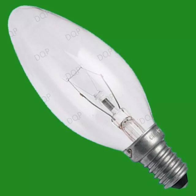 12x 25W CLEAR CANDLE DIMMABLE TUNGSTEN FILAMENT LIGHT BULBS; SES SCREW, E14 LAMP
