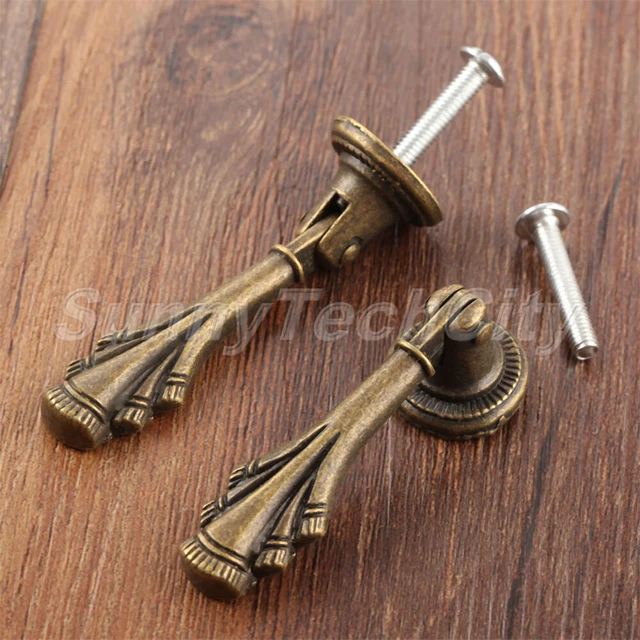 8x Retro Wardrobe Drop Pull Handles Cupboard Cabinet Furniture Closet Door Knobs