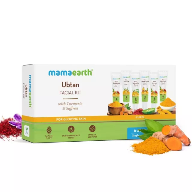 Mamaearth Ubtan Facial Kit with Turmeric & Saffron | For Glowing Skin | 60 Gram