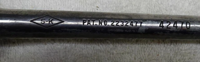 ** Vintage - S-K - 1/2" drive RATCHET - 42470 - Patent Numbers too ** **