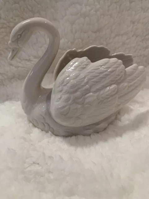 Goebel Swan Porcelain Vintage Planter Vase Figurine