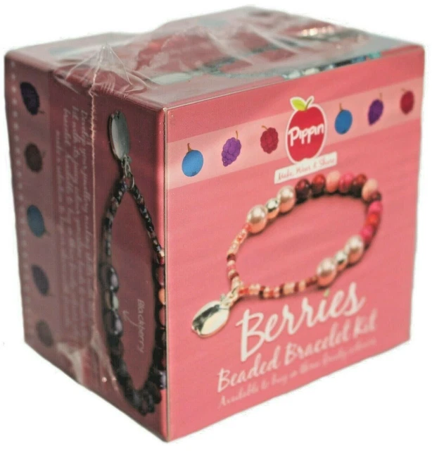 KIT DE PULSERA DE DIJES CON CUENTAS ELÁSTICAS PIPPIN Cuentas enchapadas en plata ARÁNDANOS Piedra preciosa